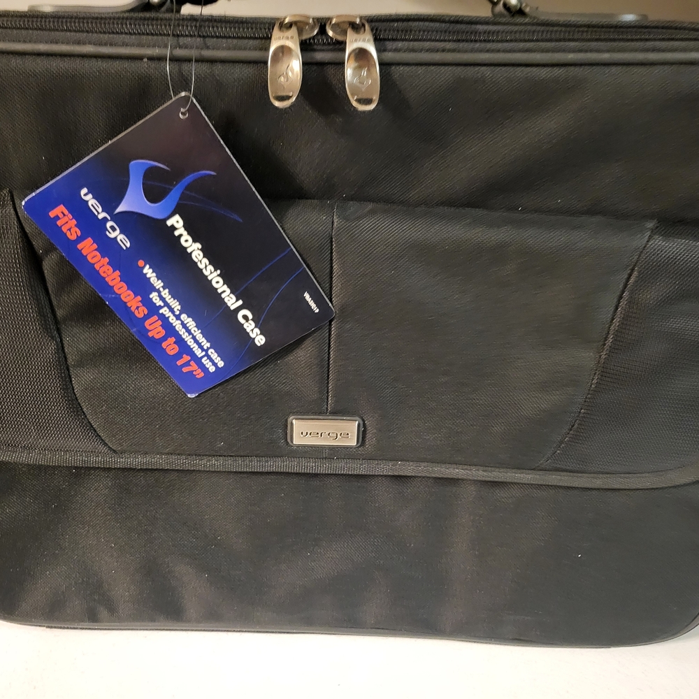 VERGE Laptop Notebook Bag Professional Carry Case Black 17” WITH SHOULDER STRAP.